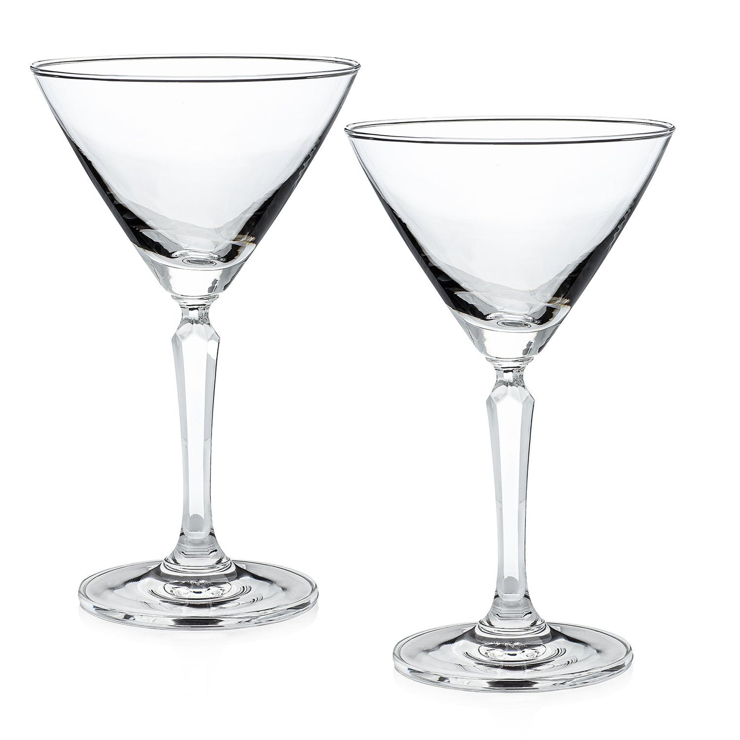 HISTORY COMPANY - Elegant Miami Beach 'Five O’Clock Club' Martini Glasses, a 2-piece set inspired by Art Deco glamour.