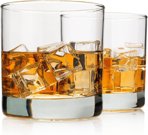 Orson Welles Signature "On the Rocks" Maestro Tumbler Set, 2-Piece Gift Box, Exquisitely Crafted in One Pound of Tempered Glass