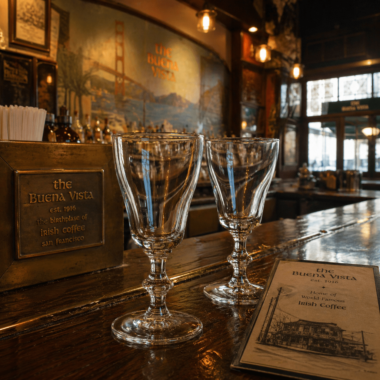 Authentic Irish Coffee Glass – San Francisco Classic 2 - Piece Set (Gift Box Collection) - HISTORY COMPANY