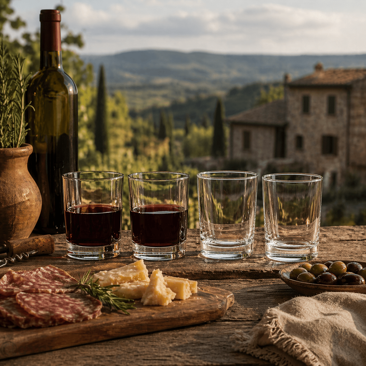 Bcaro di Veneto Rustic Italian Stemless Wine Glass, 4-Piece Set in Traditional Piccolo Size (Gift Box Collection)