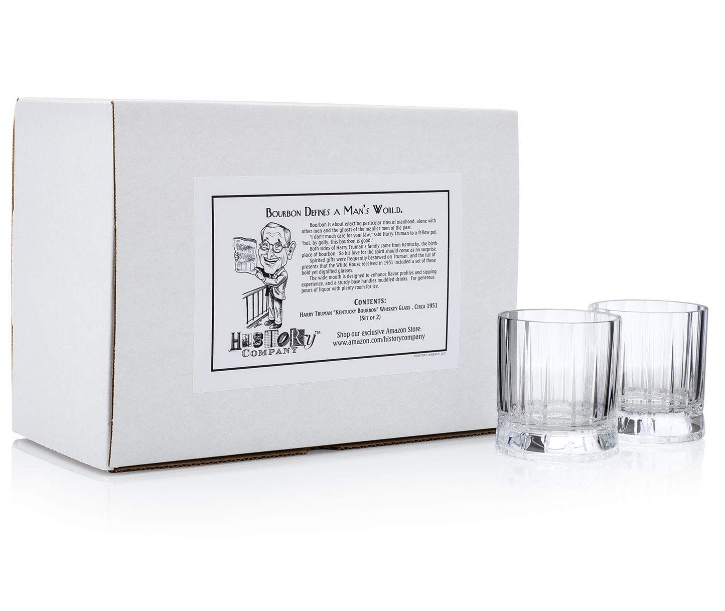 HISTORY COMPANY - The Harry Truman Gentleman’s Bourbon Glass Set, a 2-piece collection designed for presidential cocktail style.
