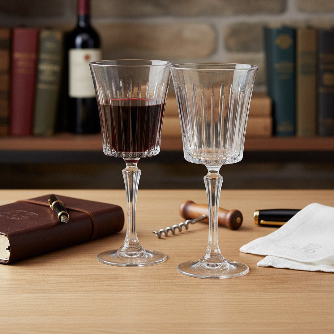 Italian Cinema "Dinner Party" Crystal Wine Glass – Luxury 2 - Piece Set (Gift Box Collection) - HISTORY COMPANY