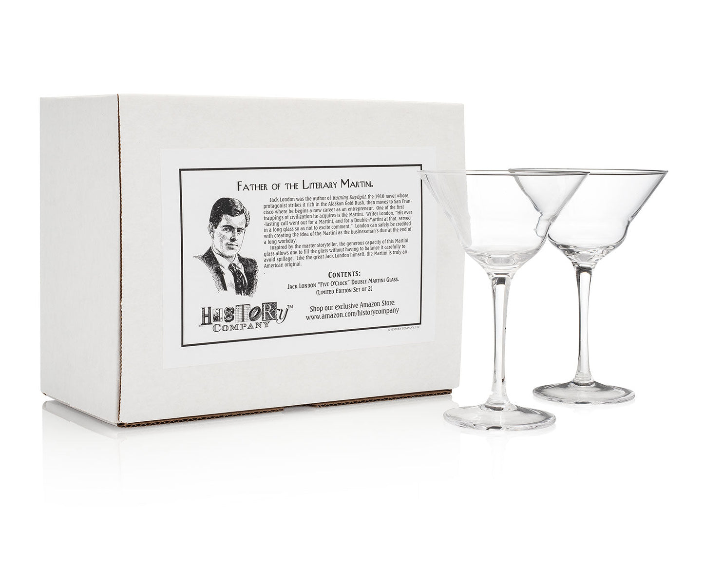 HISTORY COMPANY - Elegant Jack London martini glasses, crafted for classic cocktails and sophisticated five o’clock toasts.