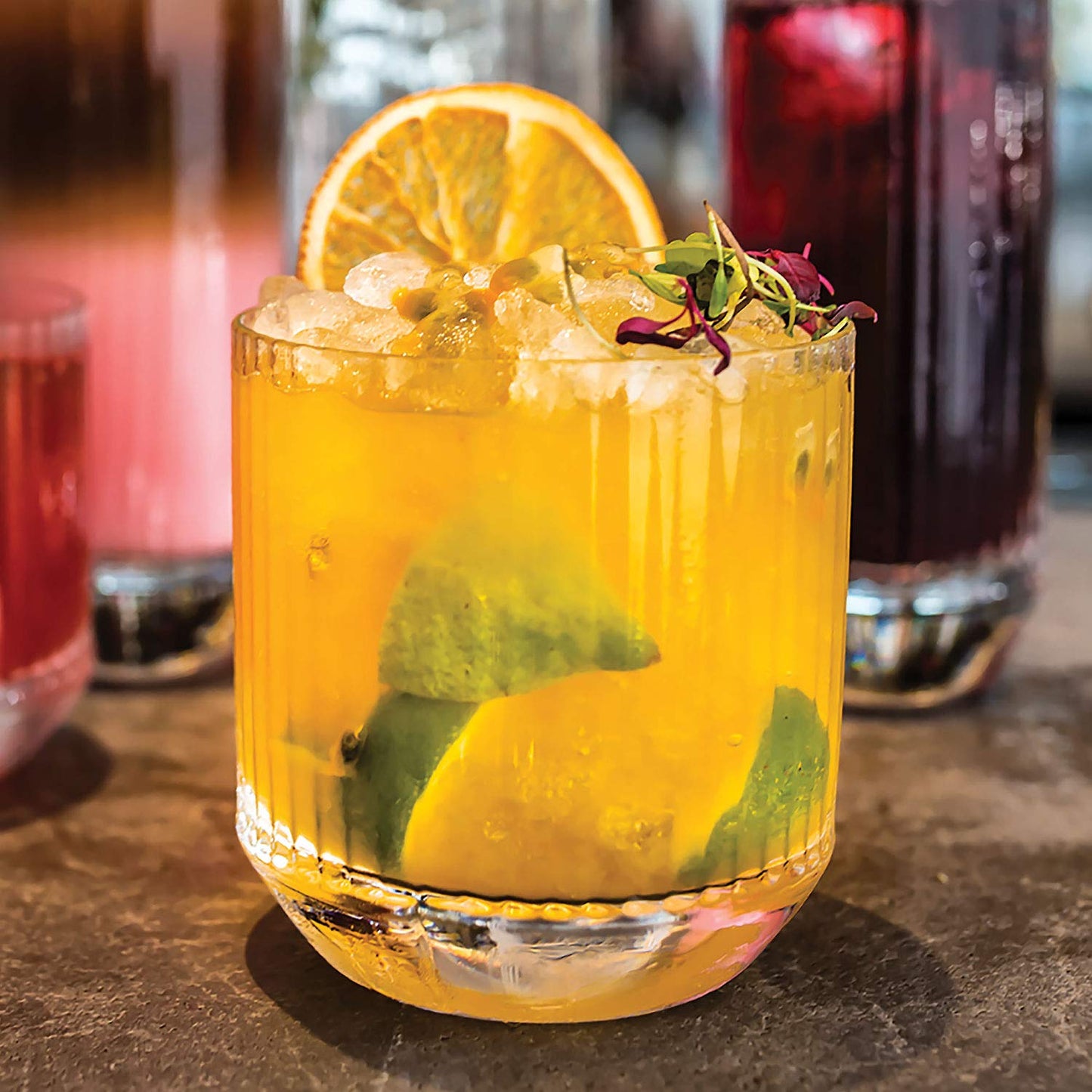 HISTORY COMPANY - Elegant Longchamps 1950s Rocks Glasses, a 2-piece set crafted for cocktails, whiskey, and fine spirits.