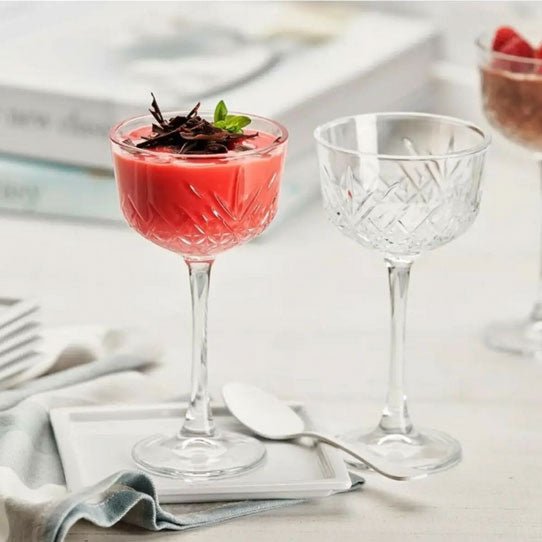 HISTORY COMPANY - The perfect 2-piece Nick & Nora Cocktail Glass Set, evoking the elegance of 1930s speakeasy culture.