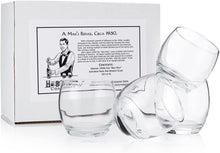 Load image into Gallery viewer, Original 1950s-Era “Roly Poly” Suburban Home Bar Whiskey Glass, 4.-Piece Set