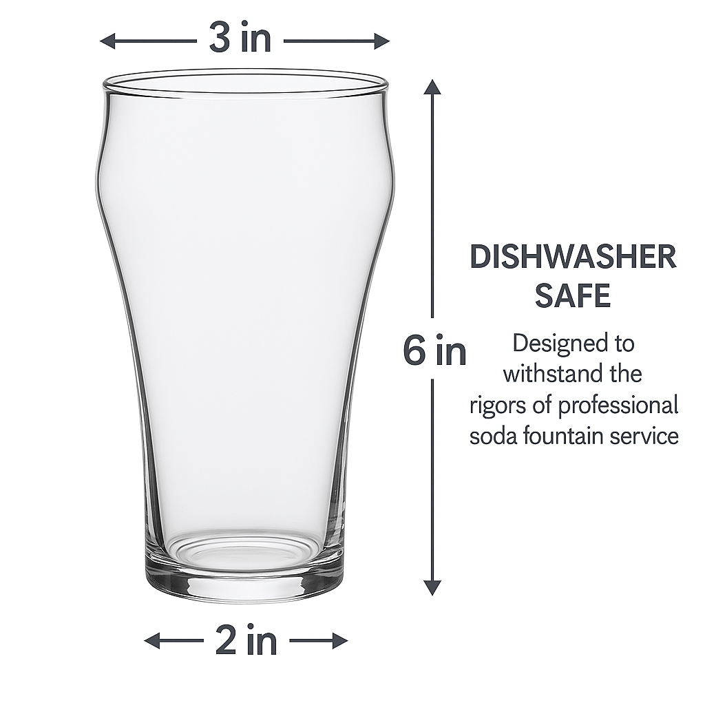 Retro - Classic Bell - Shaped Soda Fountain Glass - 16 - Ounces – Set of 2 (Gift Box Collection) - HISTORY COMPANY