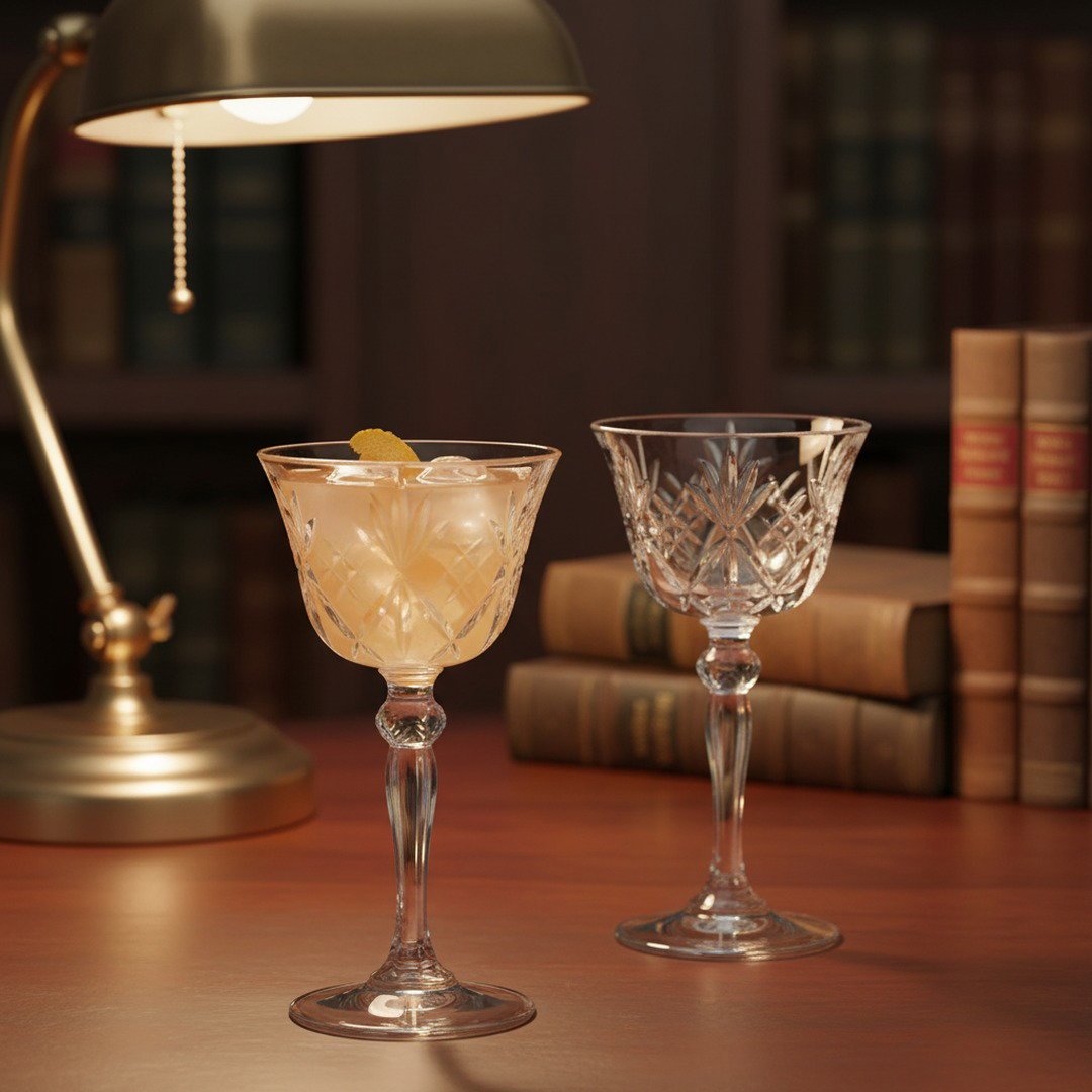 Rudyard Kipling Cocktail Coupette – Inspired by the Pegu Club, 2 - Piece Set (Gift Box Collection) - HISTORY COMPANY