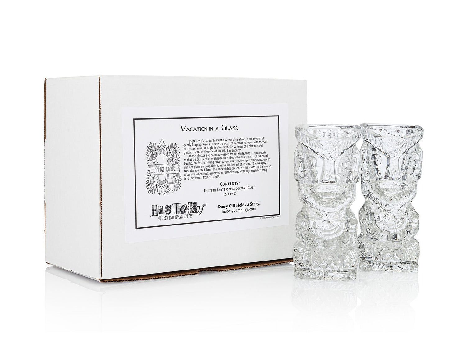 The "Tiki Bar" Tropical Cocktail Glass, Exotic 2 - Piece Set (Gift Box Collection) - HISTORY COMPANY