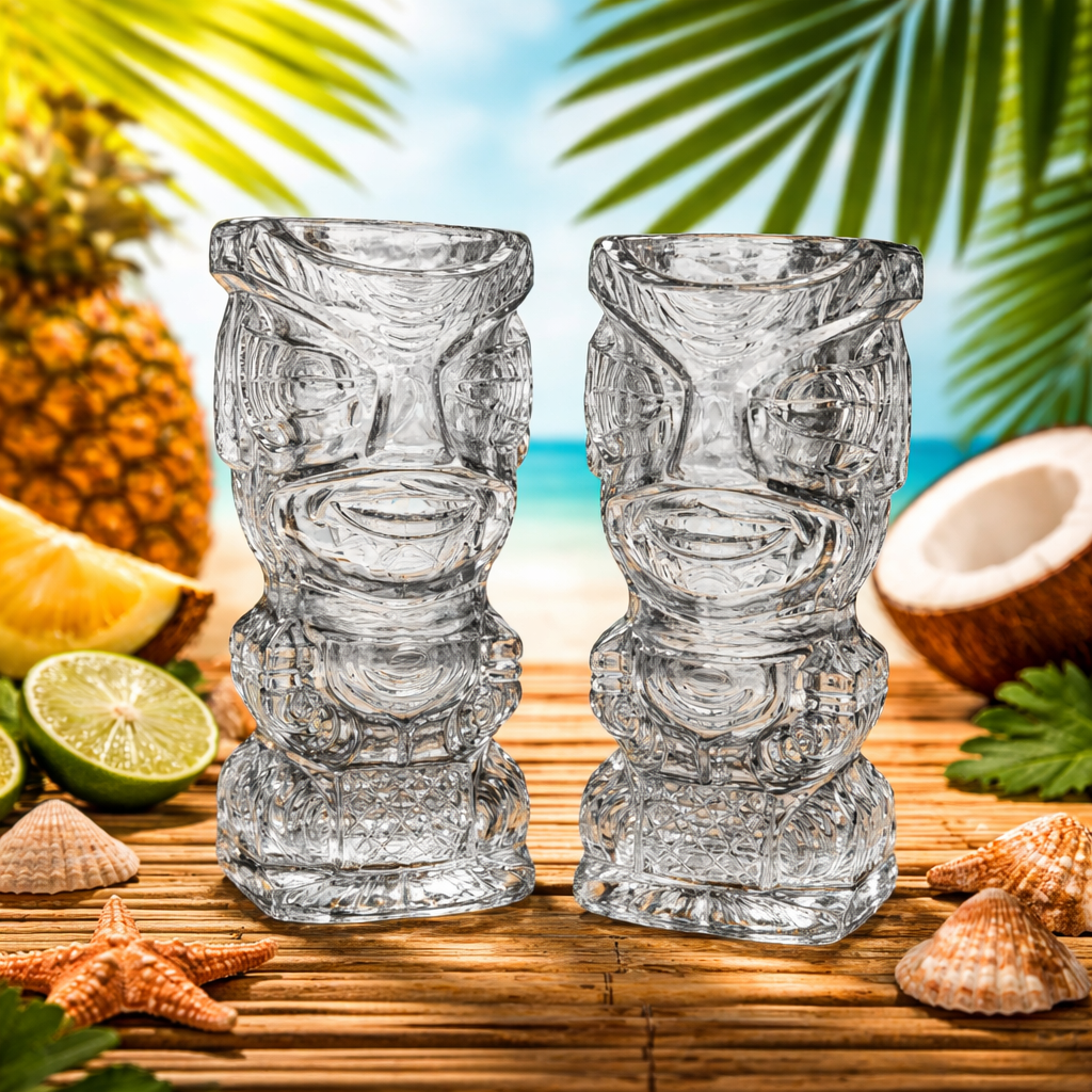 The Tiki Bar Tropical Cocktail Glass, Exotic 2-Piece Set