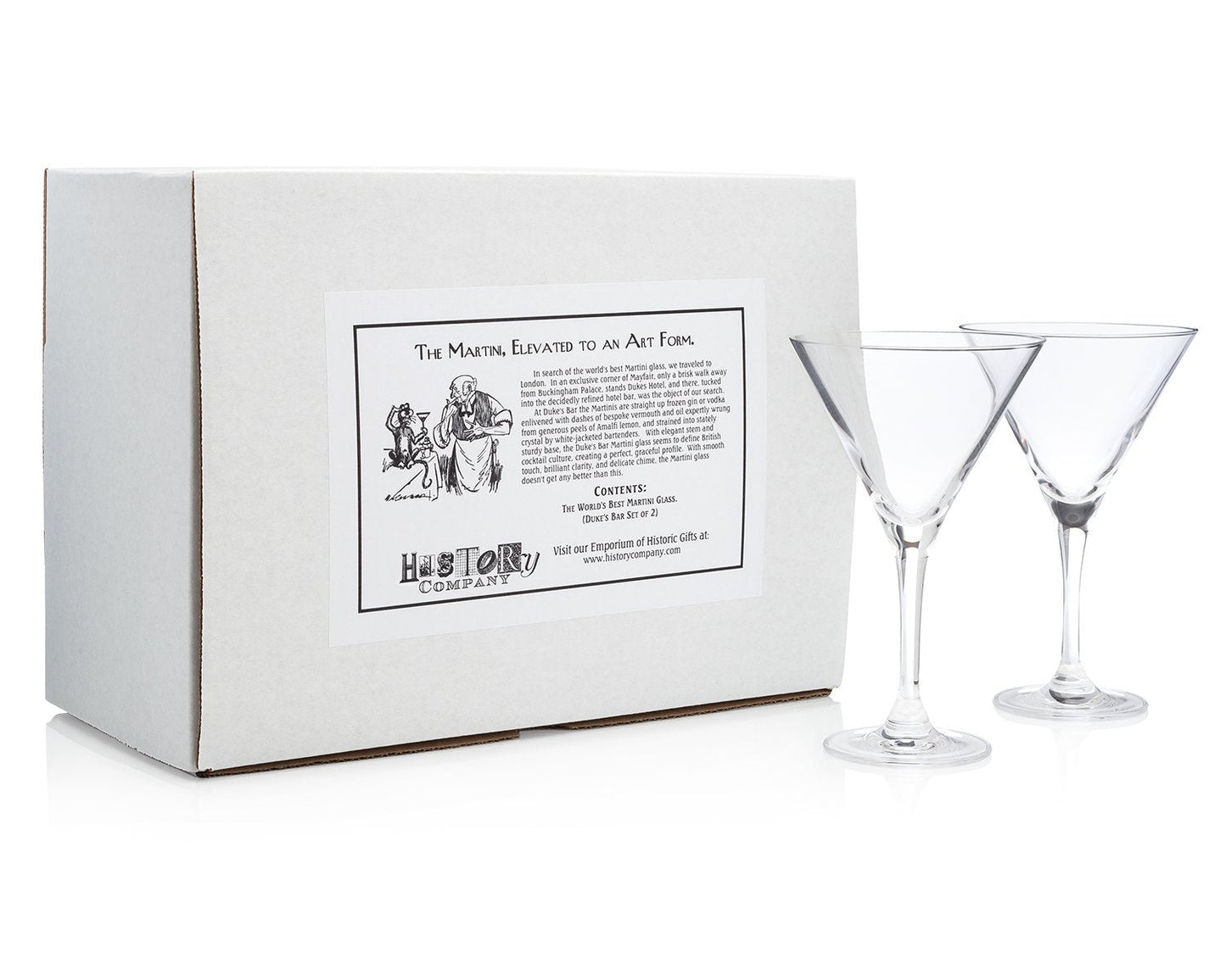 The World's Best Martini Glass (Duke's Bar Set of 2) - HISTORY COMPANY