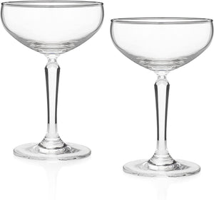 1950 Miami Beach Deco Cocktail Coupe, 2-Piece Set from the Five O'Clock Club (Gift Box Collection)