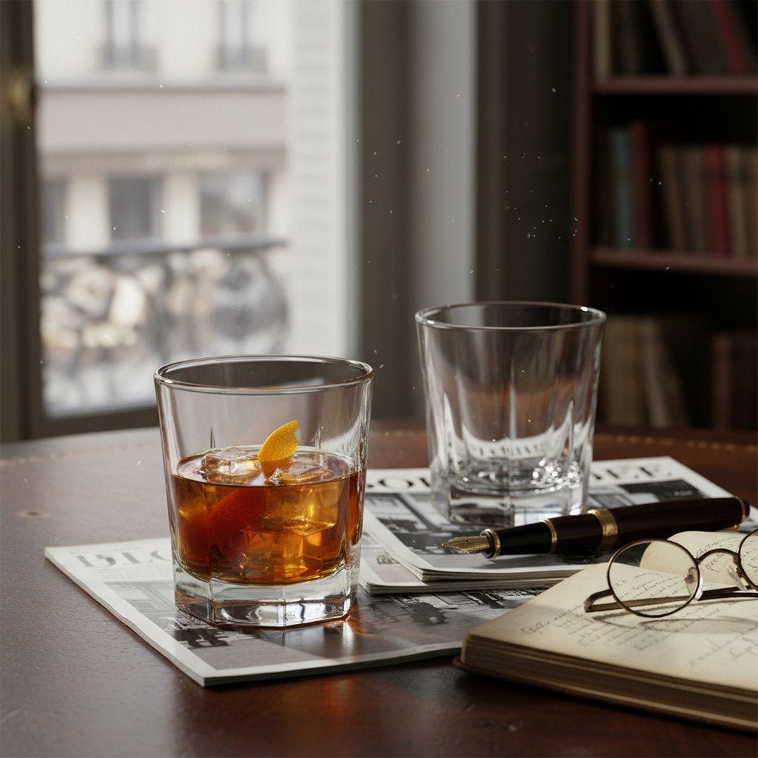 1927 Paris “Boulevardier” Double Rocks Glass, 2 - Piece Set (Gift Box Collection) - HISTORY COMPANY