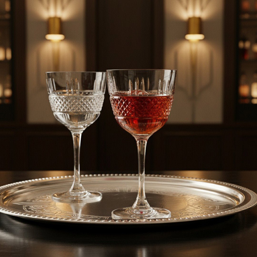 1930s - Era Chrysler Building Cloud Club – Deco Cocktail Glass, 2 - Piece Set (Gift Box Collection) - HISTORY COMPANY