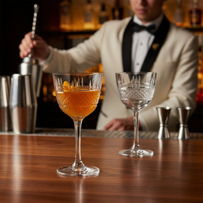 1930s - Era Chrysler Building Cloud Club – Deco Cocktail Glass, 2 - Piece Set (Gift Box Collection) - HISTORY COMPANY