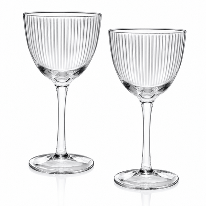 1934 Nick & Nora Crystal Cocktail Coupette 2 - Piece "Art Moderne Style" Cocktail Glass (Gift Box Collection) - HISTORY COMPANY