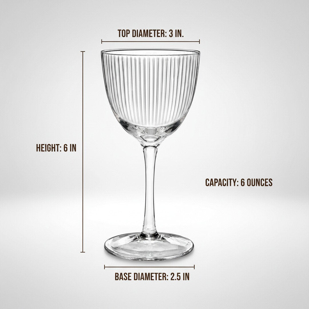 1934 Nick & Nora Crystal Cocktail Coupette 2 - Piece "Art Moderne Style" Cocktail Glass (Gift Box Collection) - HISTORY COMPANY