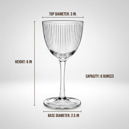 1934 Nick & Nora Crystal Cocktail Coupette 2 - Piece "Art Moderne Style" Cocktail Glass (Gift Box Collection) - HISTORY COMPANY