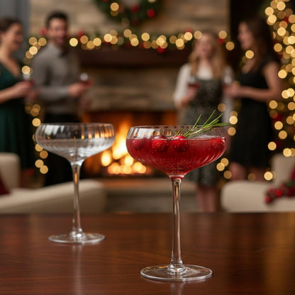 1940 El Morocco Crystal Cocktail Coupe - Inspired by the Legendary Nightclub, 2 - Piece Set (Gift Box Collection) - HISTORY COMPANY