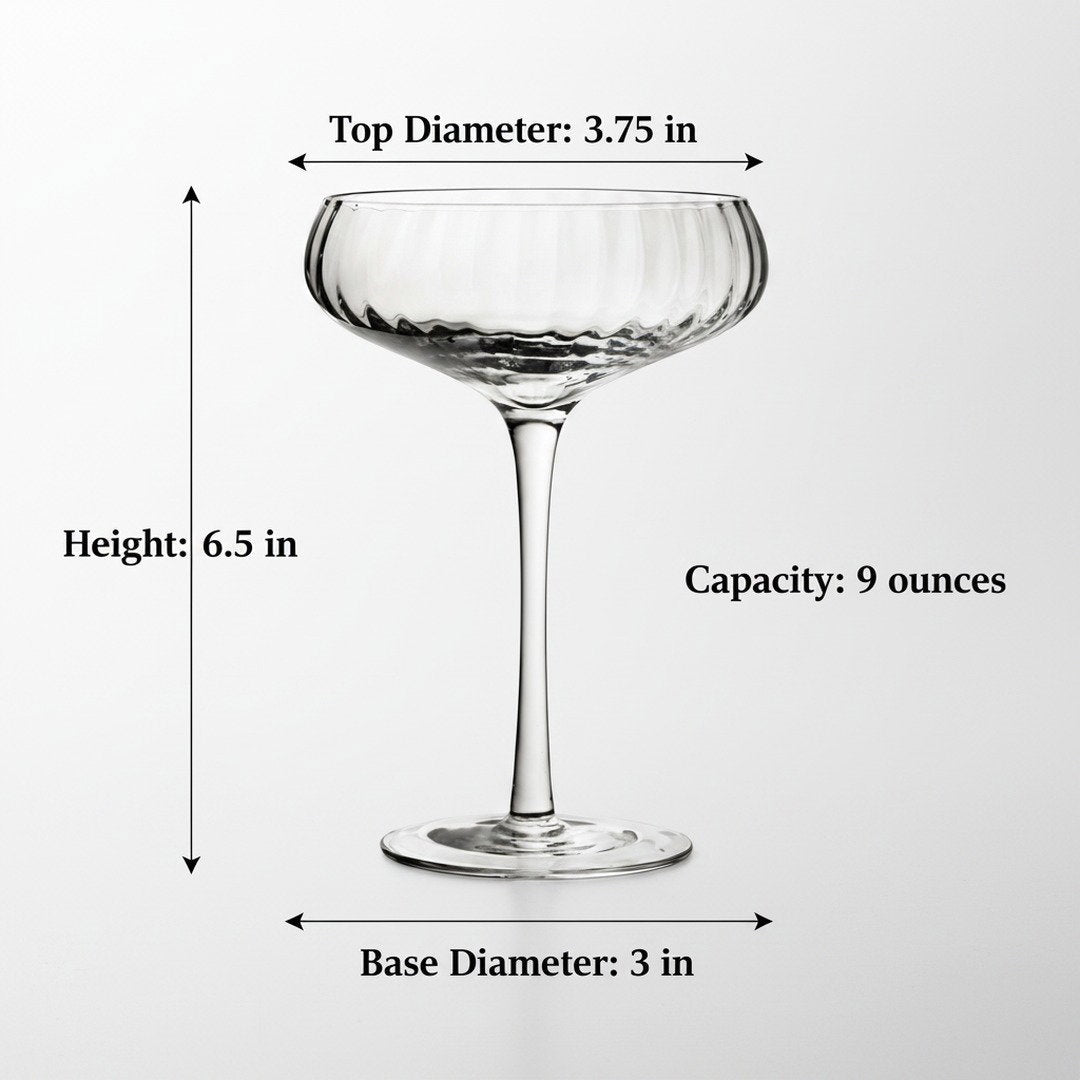 1940 El Morocco Crystal Cocktail Coupe - Inspired by the Legendary Nightclub, 2 - Piece Set (Gift Box Collection) - HISTORY COMPANY