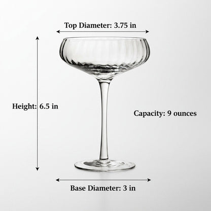 1940 El Morocco Crystal Cocktail Coupe - Inspired by the Legendary Nightclub, 2 - Piece Set (Gift Box Collection) - HISTORY COMPANY