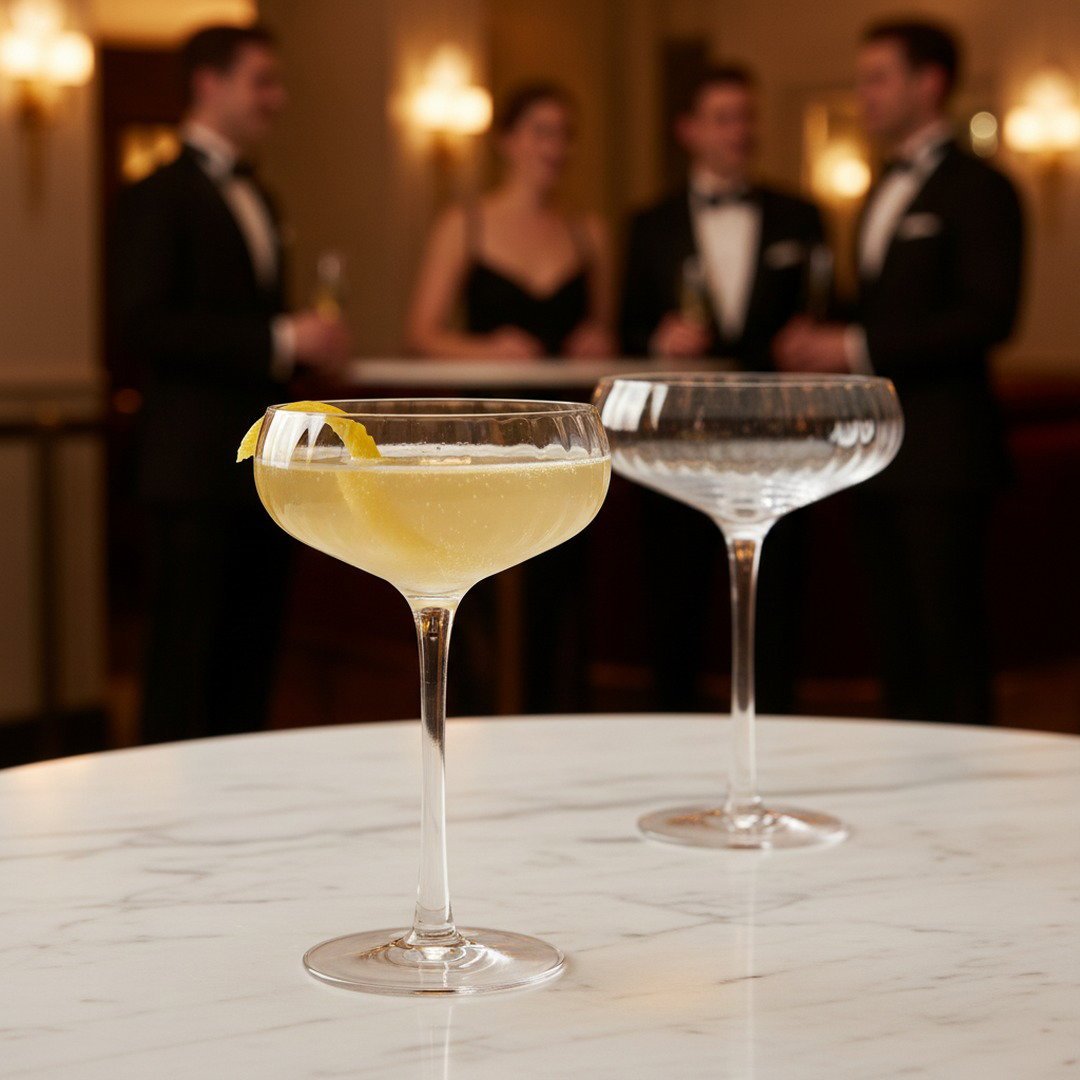 1940 El Morocco Crystal Cocktail Coupe - Inspired by the Legendary Nightclub, 2 - Piece Set (Gift Box Collection) - HISTORY COMPANY