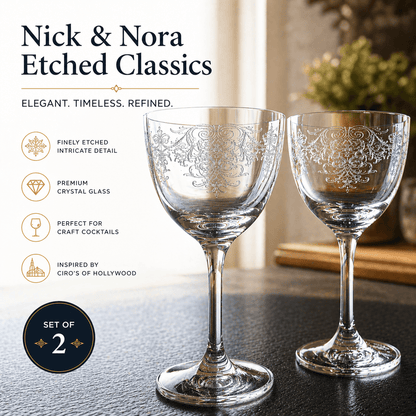 1944 Bacall Cocktail Coupette - "Inspired by Ciro’s Nightclub" 2 - Piece Set (Gift Box Collection) - HISTORY COMPANY