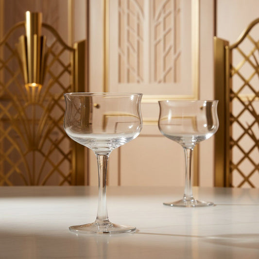 "20th Century Limited" 1938 Club Car Coupe Cocktail Glass, 2 - Piece Set (Gift Box Collection) - HISTORY COMPANY
