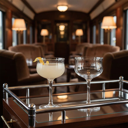 "20th Century Limited" 1938 Club Car Coupe Cocktail Glass, 2 - Piece Set (Gift Box Collection) - HISTORY COMPANY