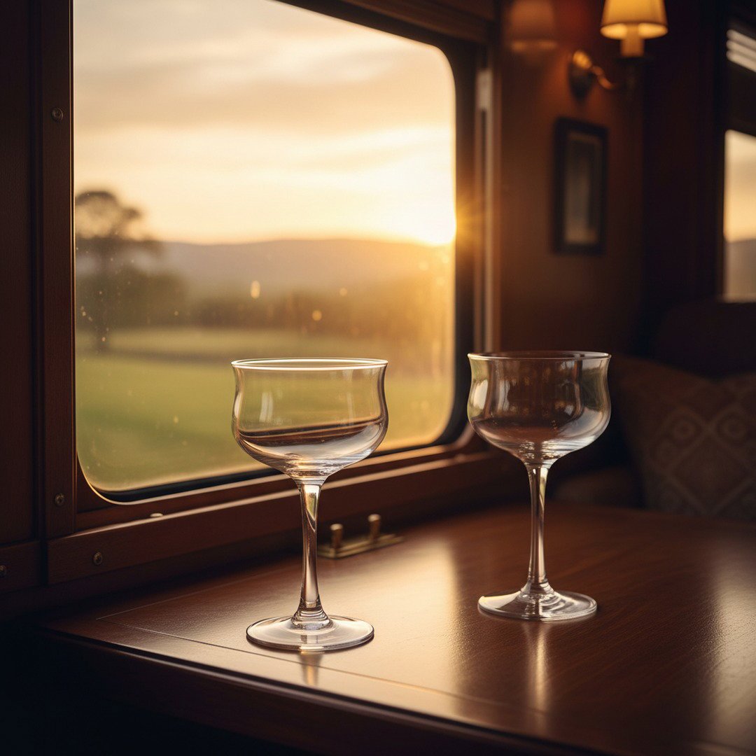 "20th Century Limited" 1938 Club Car Coupe Cocktail Glass, 2 - Piece Set (Gift Box Collection) - HISTORY COMPANY