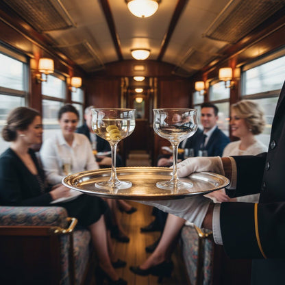 "20th Century Limited" 1938 Club Car Coupe Cocktail Glass, 2 - Piece Set (Gift Box Collection) - HISTORY COMPANY