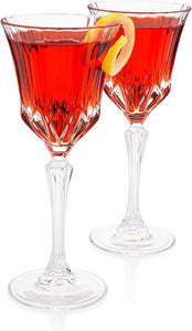 Luxury Crystal Cocktail Glass, 2-Piece Set, Crafted in the Tuscany Region of Italy (Gift Box Collection)