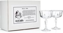 Load image into Gallery viewer, Newport “Social Season” Crystal Cocktail Coupe Glass 2-Piece Set (Gift Box Collection)