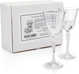 Luxury Crystal Cocktail Glass, 2-Piece Set, Crafted in the Tuscany Region of Italy (Gift Box Collection)