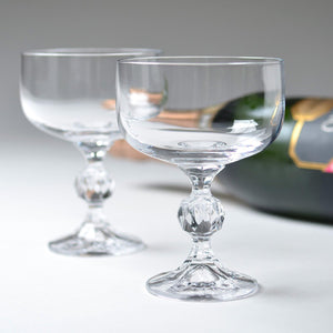“City of Paris” Crystal Champagne Cocktail Coupe Glass 2-Piece Set (Gift Box Collection)