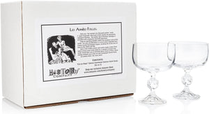 “City of Paris” Crystal Champagne Cocktail Coupe Glass 2-Piece Set (Gift Box Collection)