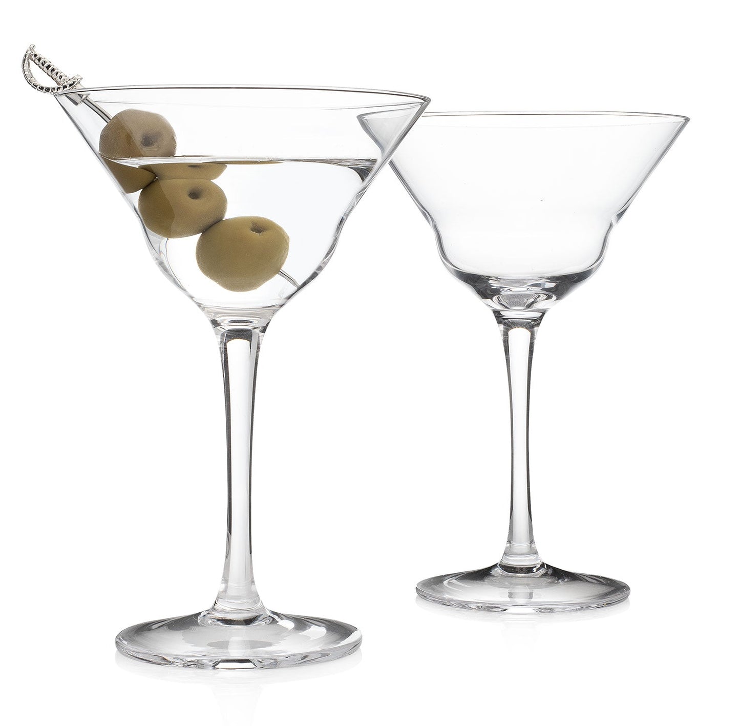 Vintage-inspired double martini glasses in premium gift box collection