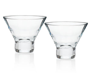Mid-Century Scandinavian Designed Stemless Cocktail Glass, 2-Piece Set (Gift Box Collection)