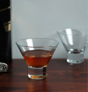Mid-Century Scandinavian Designed Stemless Cocktail Glass, 2-Piece Set (Gift Box Collection)