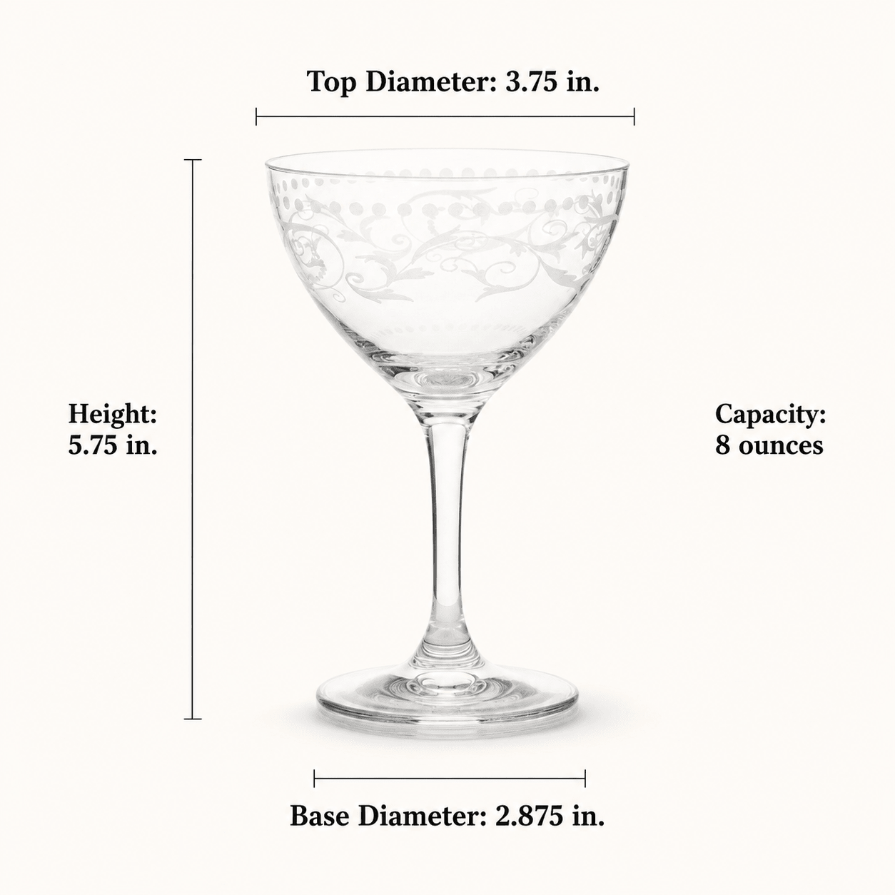 A Cole Porter “Opening Night” Crystal Champagne Cocktail Coupe, 2 - Piece Set (Gift Box Collection) - HISTORY COMPANY