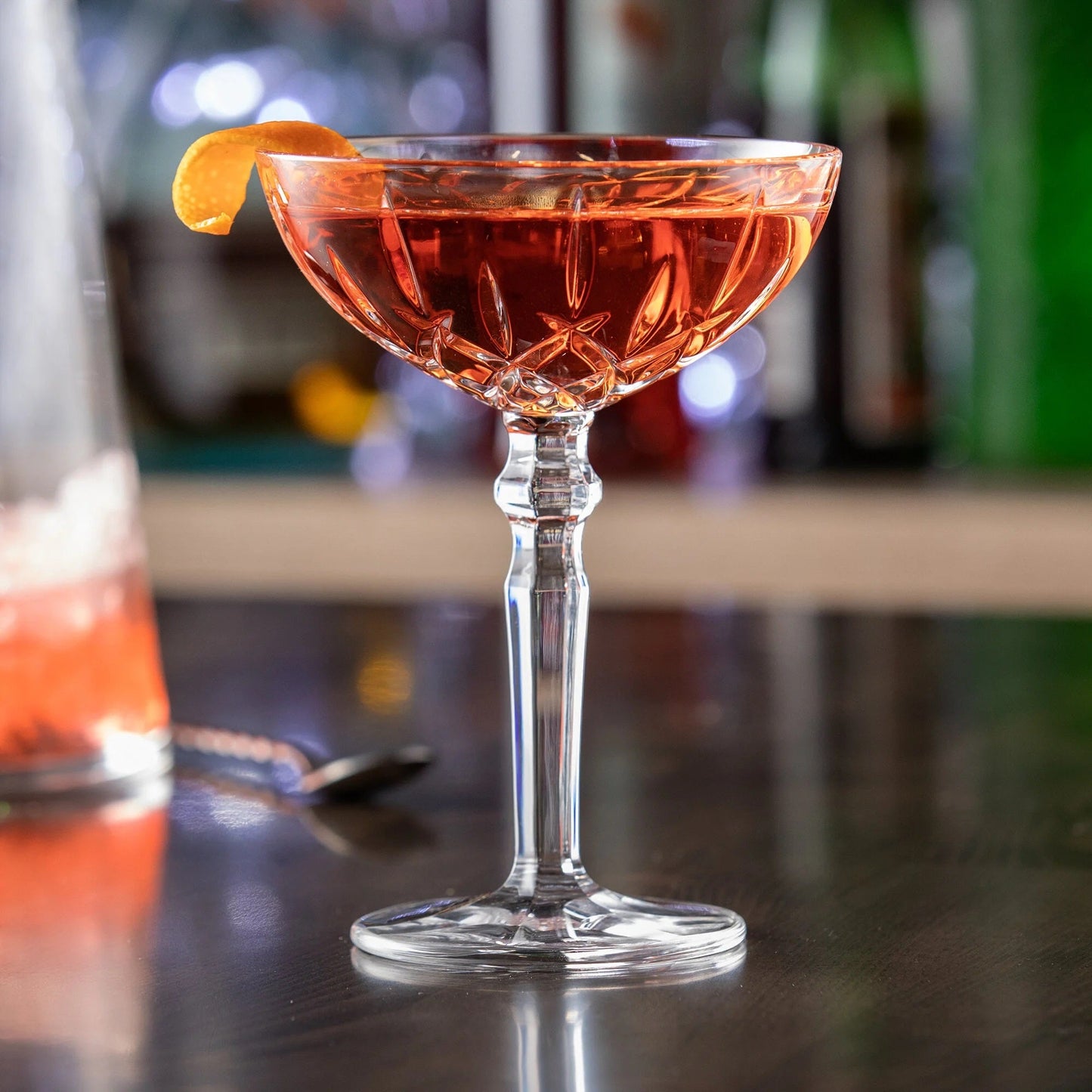 Vintage-style coupe glasses for martinis and Champagne cocktails