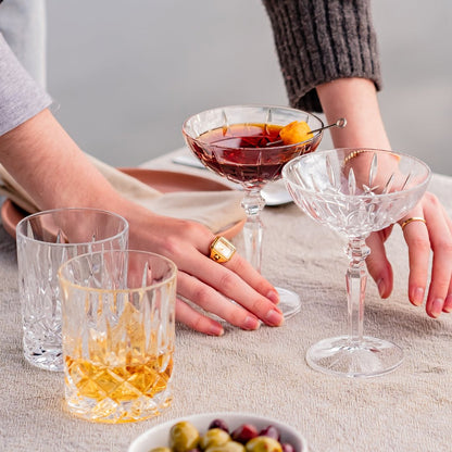 Chez Paree coupe glasses inspired by golden age Chicago glamour