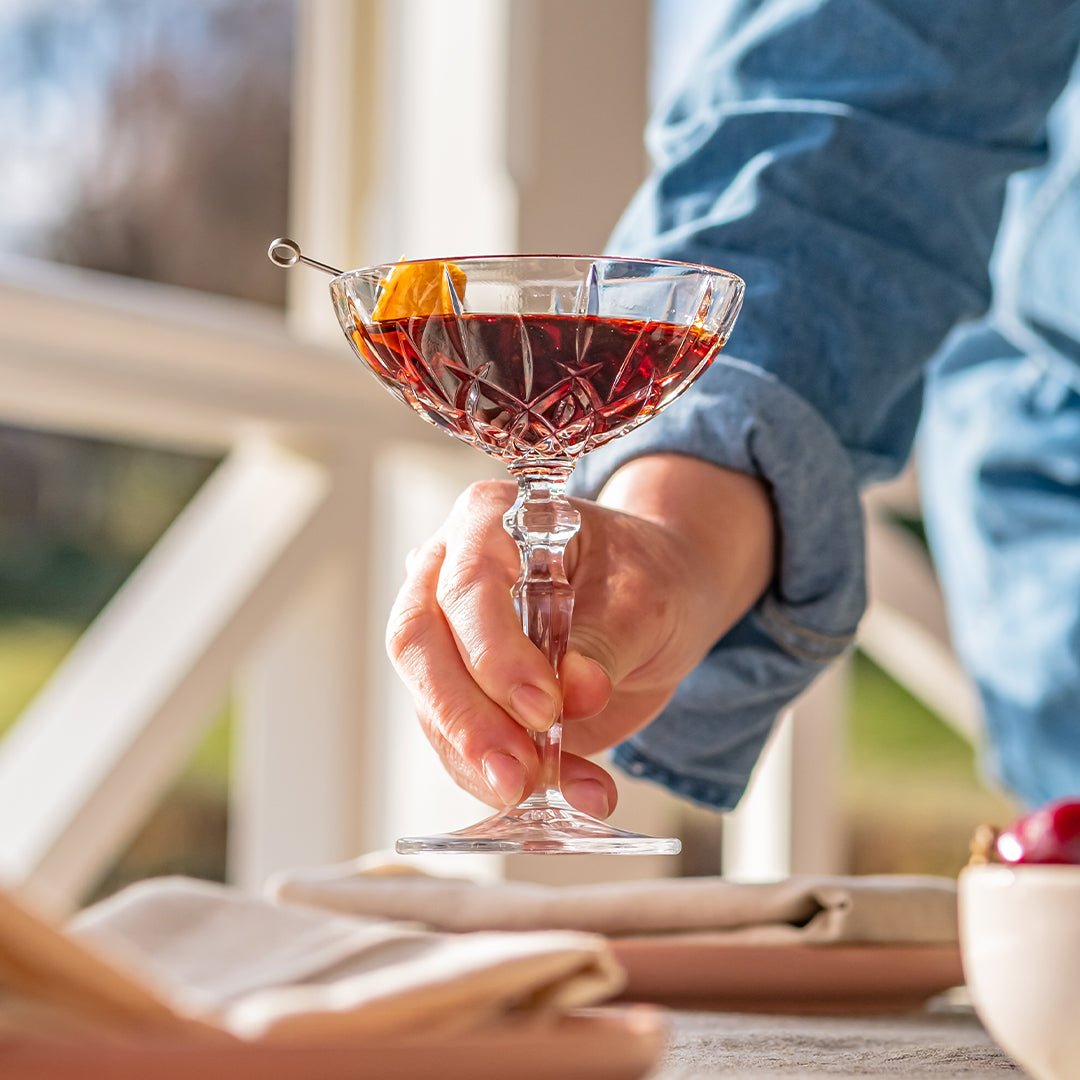 Gift boxed cocktail coupe set with Windy City glamour