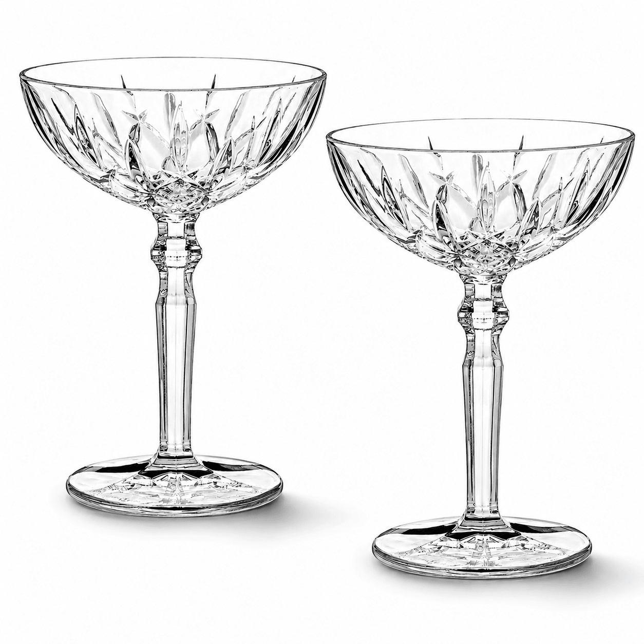 Artisan-crafted cocktail coupes with classic bowl and long stem