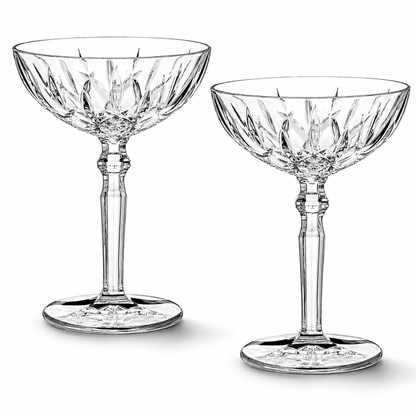 Artisan-crafted cocktail coupes with classic bowl and long stem