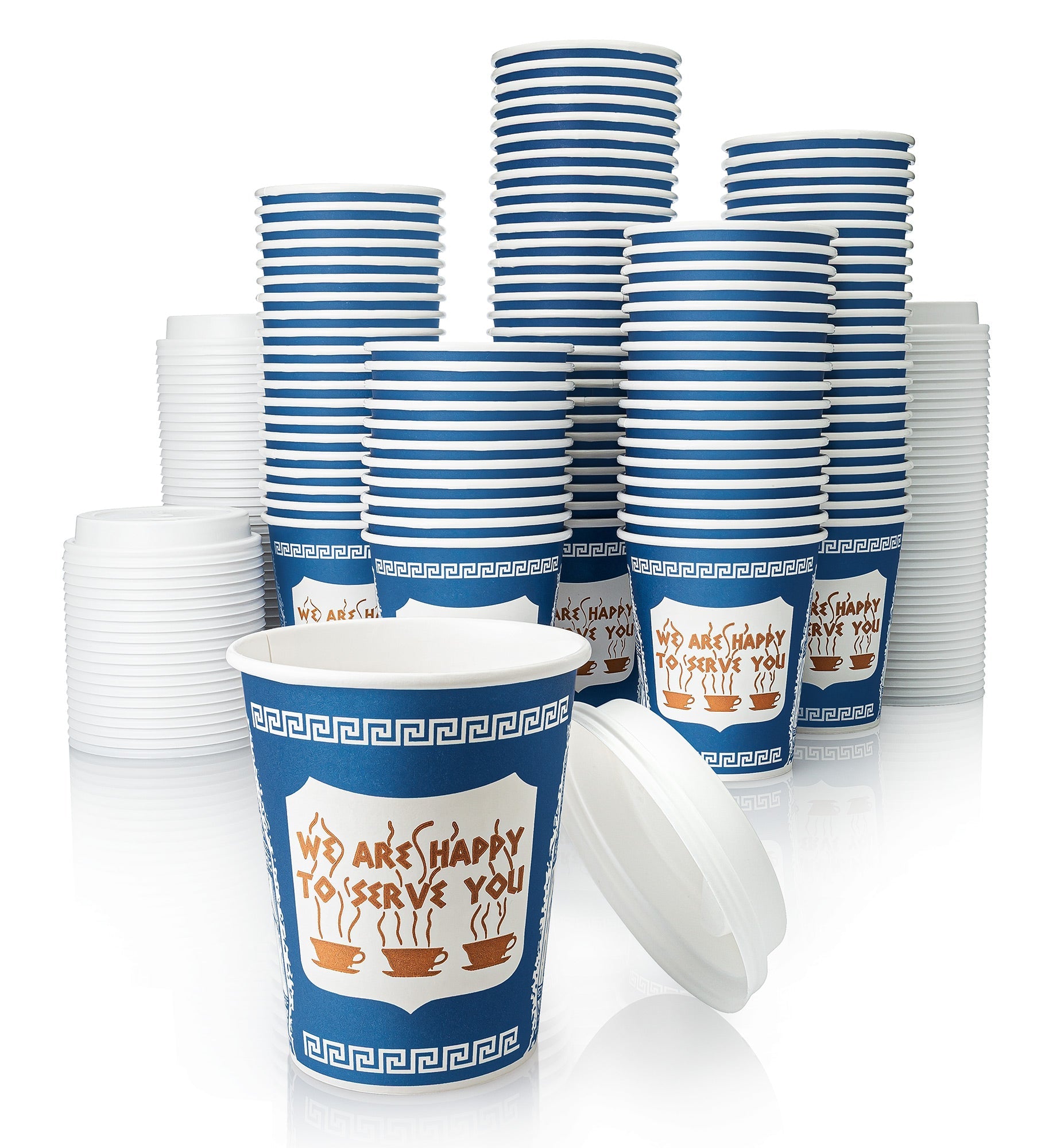 Authentic "Anthora" NY Coffee Paper Cup (100 cups with lids) - HISTORY COMPANY