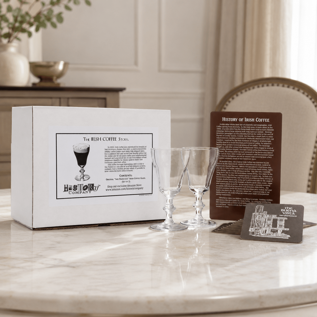 Authentic Irish Coffee Glass – San Francisco Classic 2 - Piece Set (Gift Box Collection) - HISTORY COMPANY