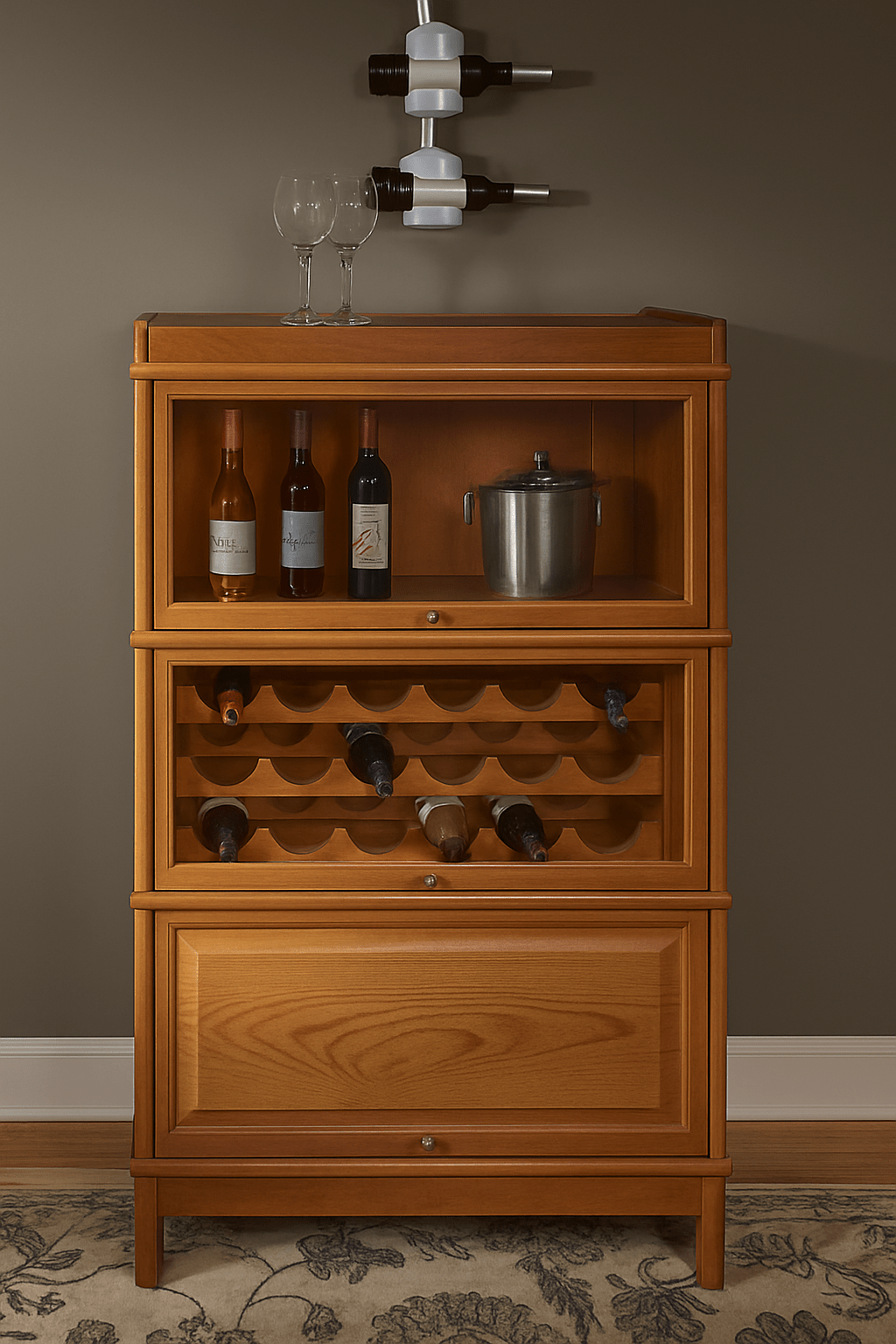 Barrister’s Wine Cabinet – Complete with Storage for Liquor and Barware. - HISTORY COMPANY