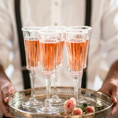 HISTORY COMPANY - Inspired by Italian romance, this 2-piece crystal toasting flute set is ideal for weddings and celebrations. 