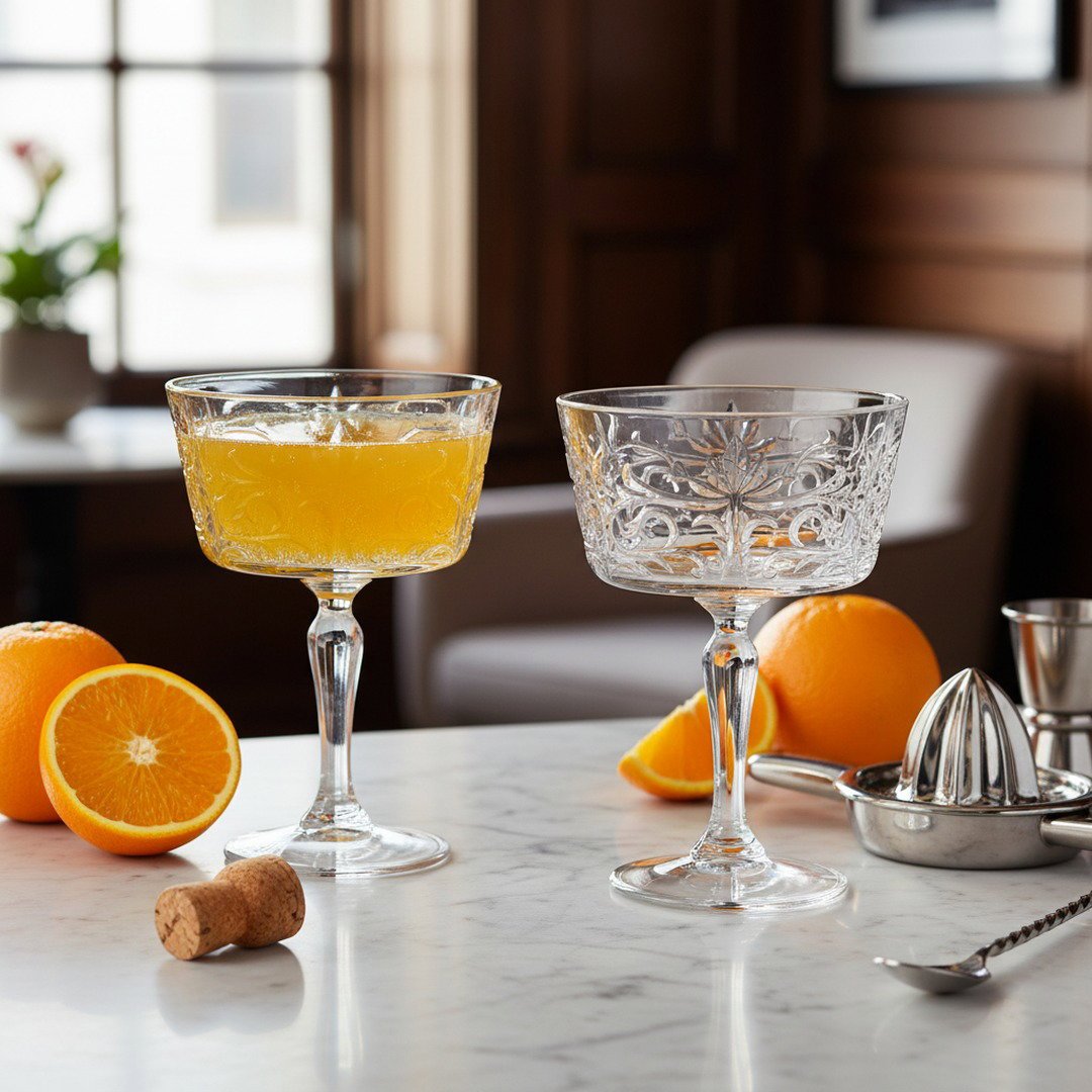 "Buck’s Club" British Gentlemen's Crystal Cocktail Glass 2 - Piece Set (Gift Box Collection) - HISTORY COMPANY
